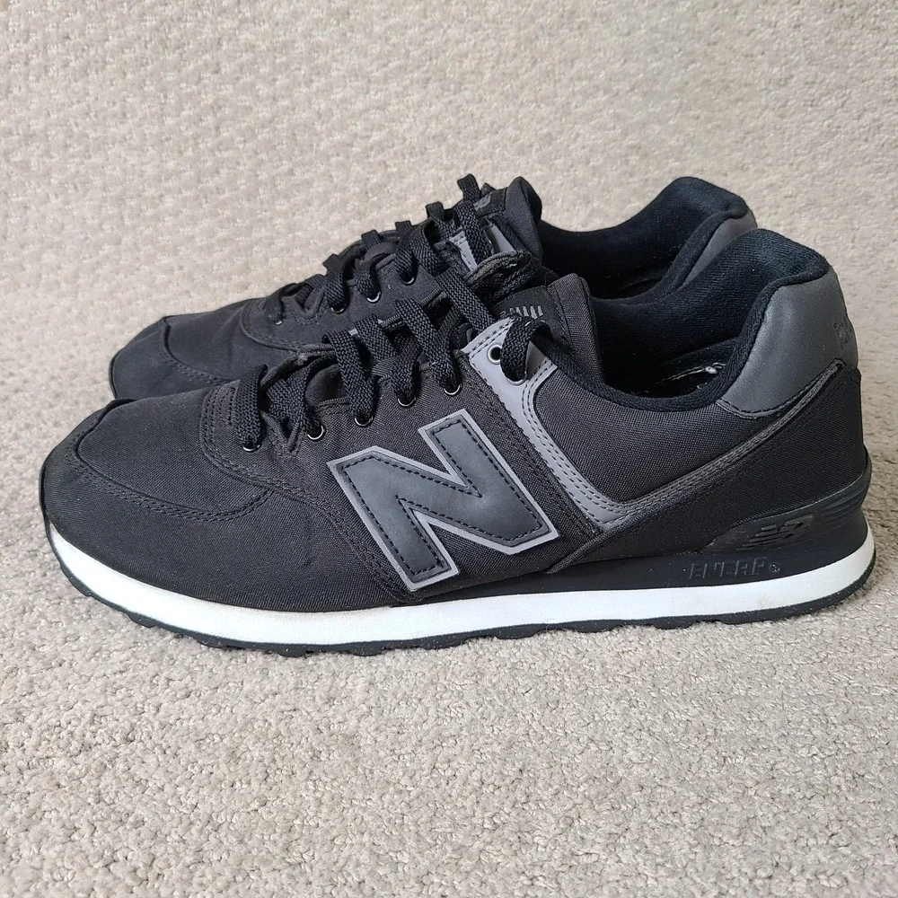 New Balance 574 Premium Classics Mens 11.5 D Black Silver Running Shoes ML574JJ2